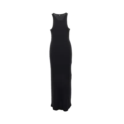Rabanne Embellished Ribbed Stretch-cotton Midi Dress In Black