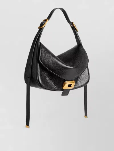 Balenciaga Womens Clicca Medium Shoulder Bag Adjustable In Black