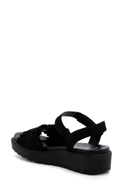 Ara Benton Ruffle Platform Sandal In Black