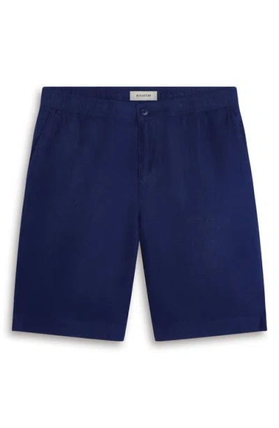 Bugatchi Trent Drawstring Linen Shorts In Blue