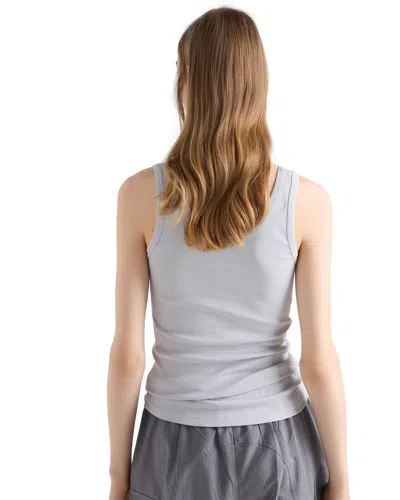 Prada Tanktop Aus Rippstrick In Gray