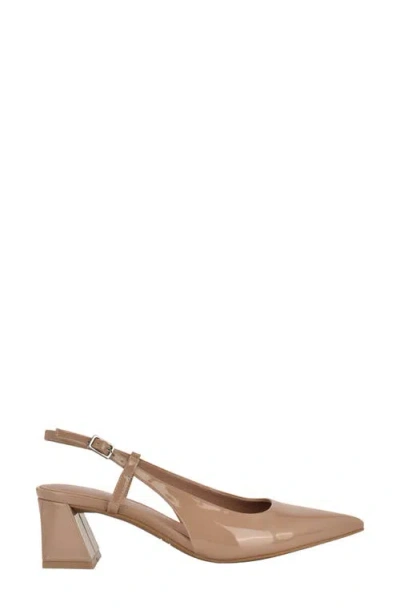 Calvin Klein Sarra Slingback Pointed Toe Pump In Brown
