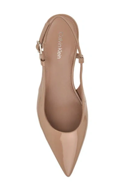 Calvin Klein Sarra Slingback Pointed Toe Pump In Brown