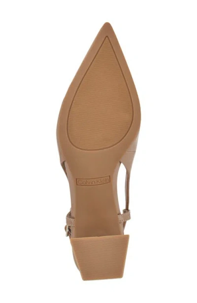 Calvin Klein Sarra Slingback Pointed Toe Pump In Brown