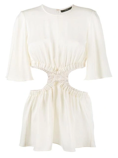 Ellery 'apocalyptic' Cutout Waist Satin Crepe Top In White
