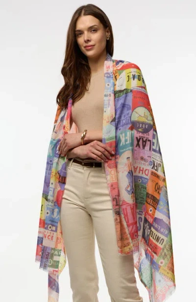 Saachi Spring Print Scarf In Multi