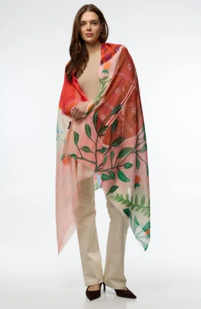 Saachi Spring Print Scarf In Multi