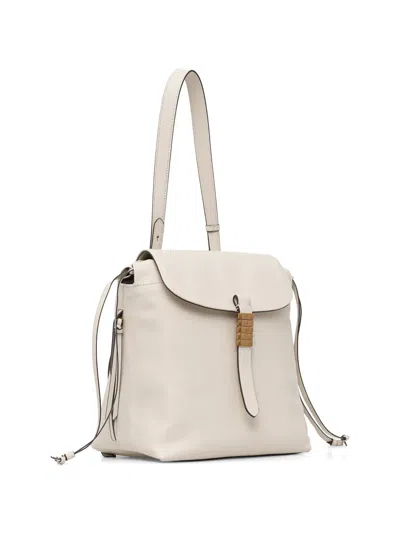 Pinko Medium Saddle Buckle-detail Backpack In White