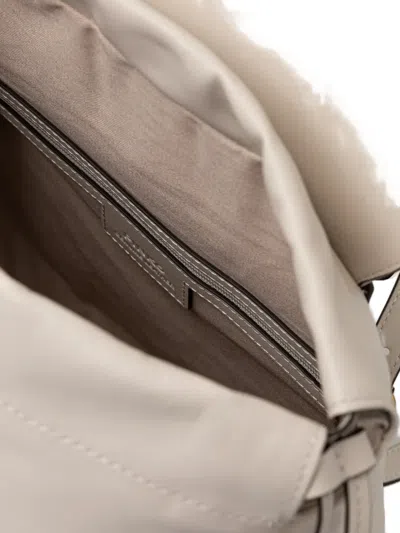 Pinko Medium Saddle Buckle-detail Backpack In White