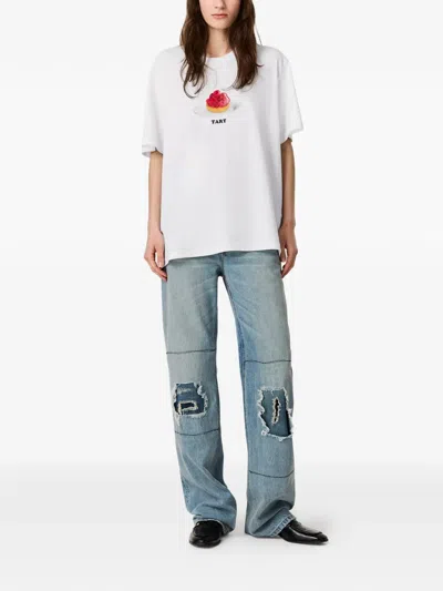 Stella Mccartney Raspberry-print T-shirt In White