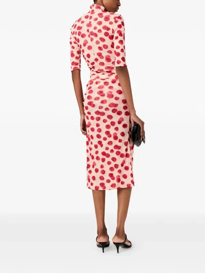 Stella Mccartney Gathered Printed Mesh T-shirt In Pink