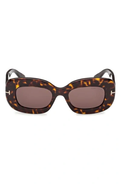 Tom Ford Islay 50mm Small Rectangular Sunglasses In Brown