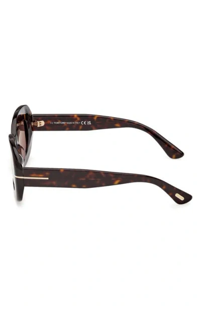 Tom Ford Islay 50mm Small Rectangular Sunglasses In Brown