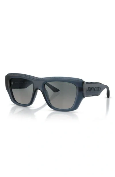Jimmy Choo 54mm Rectangular Sunglasses In Blue