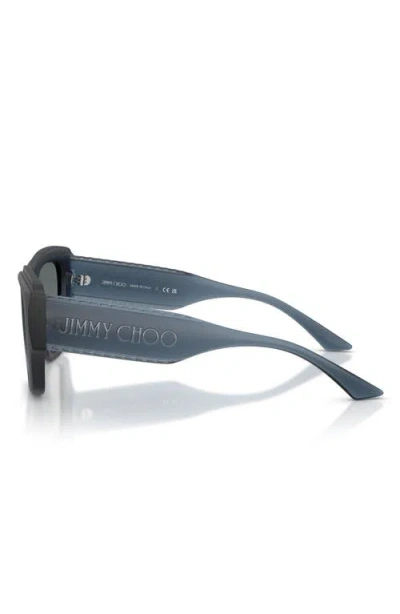 Jimmy Choo 54mm Rectangular Sunglasses In Blue