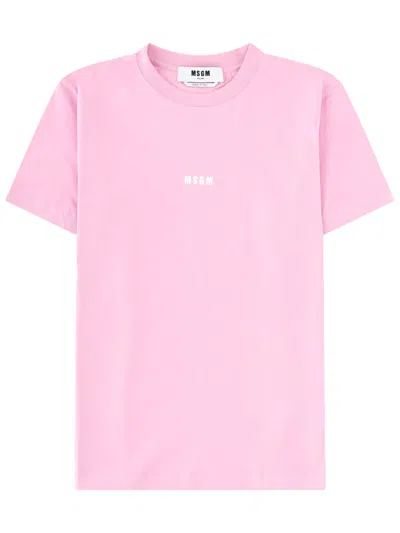 Msgm Micro Logo T-shirt In Multi