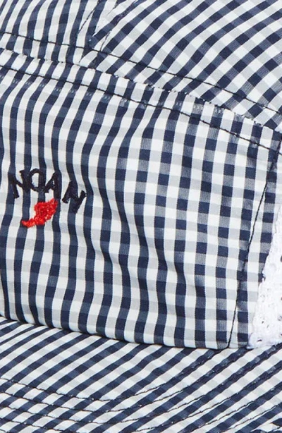 Noah Gingham Runner Baseball Cap In Blue