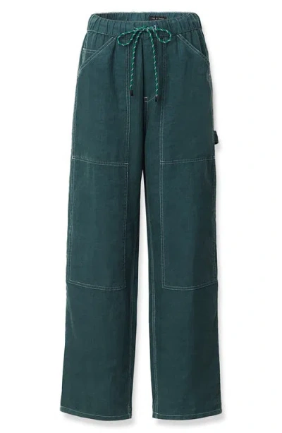 Rag & Bone Atlas Linen Drawstring Carpenter Pants In Multi