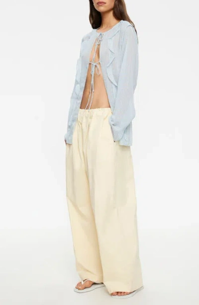 Lioness Barely There Tie Front Top In Blue