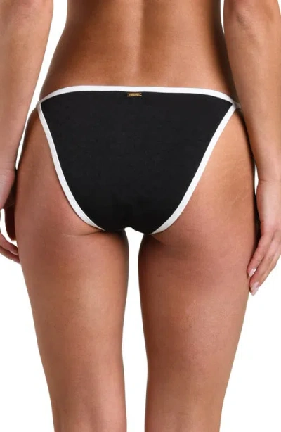 L'agence Violet Fine Line String Bikini Bottom In Black