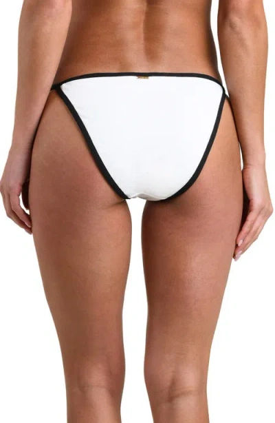L'agence Violet Fine Line String Bikini Bottom In White