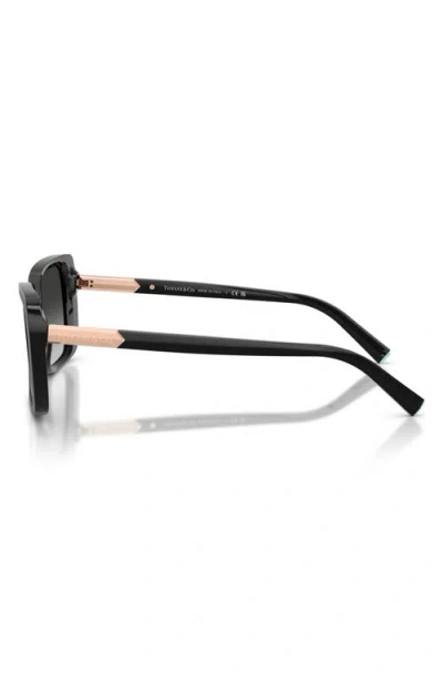Tiffany & Co . 55mm Gradient Rectangular Sunglasses In Black