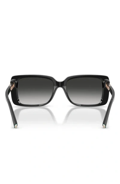 Tiffany & Co . 55mm Gradient Rectangular Sunglasses In Black