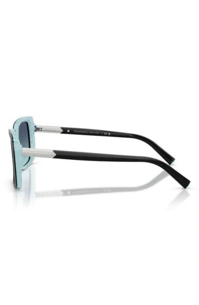 Tiffany & Co . 55mm Gradient Rectangular Sunglasses In Black
