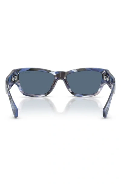 Tiffany & Co . 54mm Rectangular Sunglasses In Blue