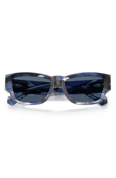 Tiffany & Co . 54mm Rectangular Sunglasses In Blue