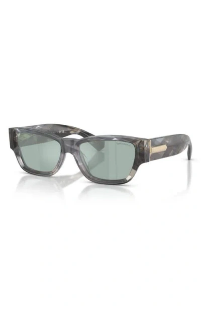 Tiffany & Co . 54mm Rectangular Sunglasses In Gray