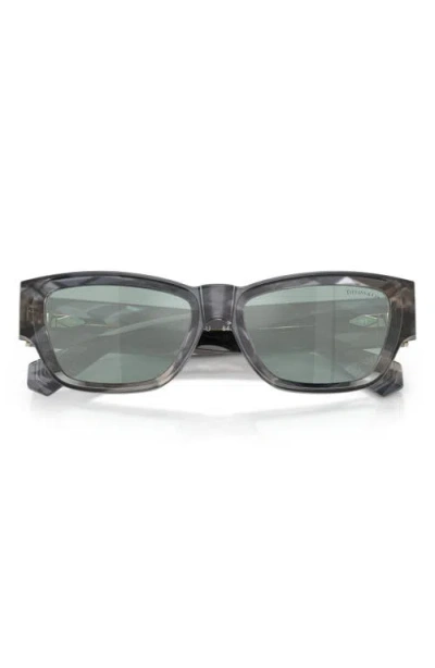 Tiffany & Co . 54mm Rectangular Sunglasses In Gray