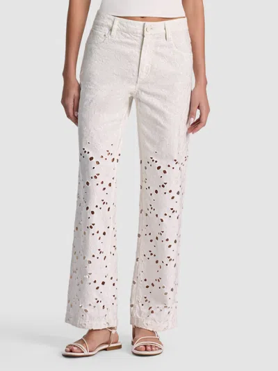 Alice And Olivia Chic High Rise Ankle Jeans In Off White In Metallic