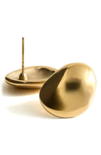 Mango Molten Button Stud Earrings In Gold
