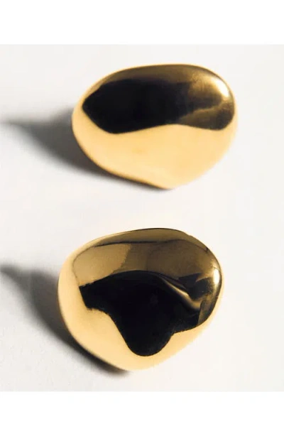 Mango Molten Button Stud Earrings In Gold