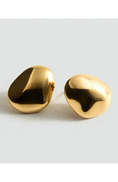 Mango Molten Button Stud Earrings In Gold