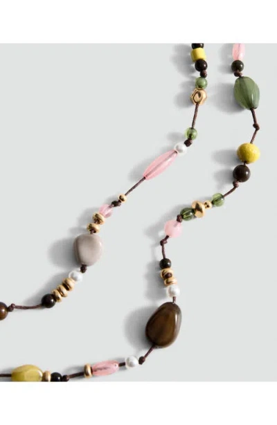 Mango Beaded Layered Necklace In Multi