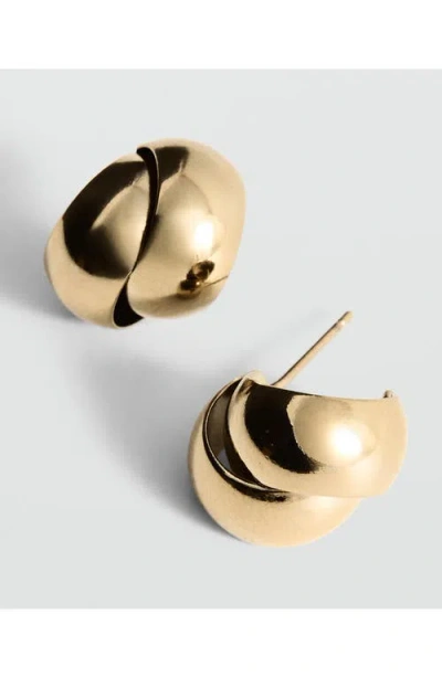 Mango Geometric Stud Earrings In Gold