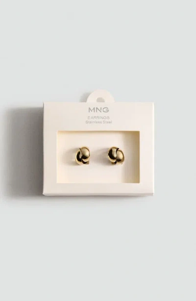 Mango Geometric Stud Earrings In Gold