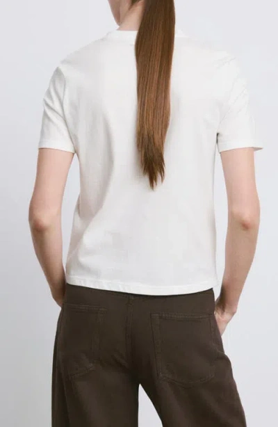 Mango Embroidered Cotton T-shirt In White