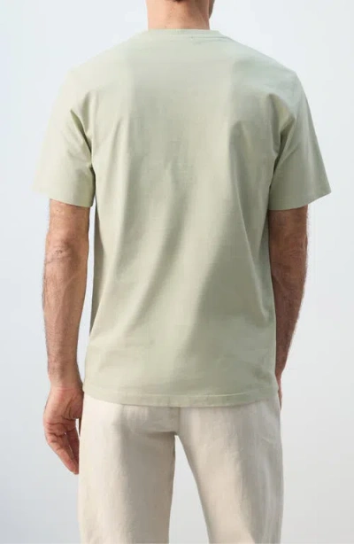 Mango Escape Mode Embroidered Cotton T-shirt In Green