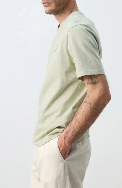 Mango Escape Mode Embroidered Cotton T-shirt In Green