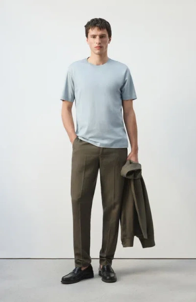 Mango Regular Fit Cotton T-shirt In Blue