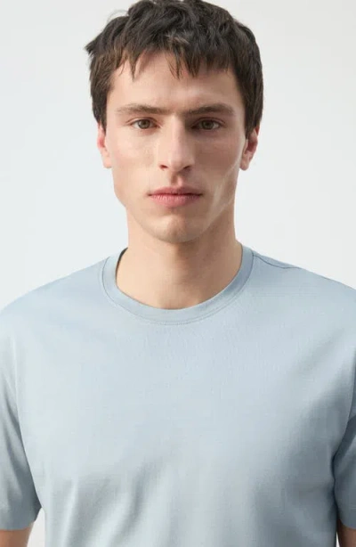 Mango Regular Fit Cotton T-shirt In Blue