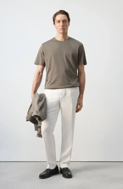 Mango Regular Fit Cotton T-shirt In Brown