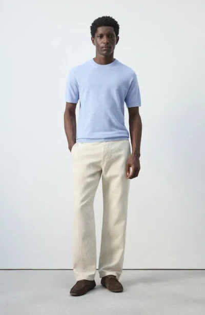 Mango Fine Knit T-shirt In Blue