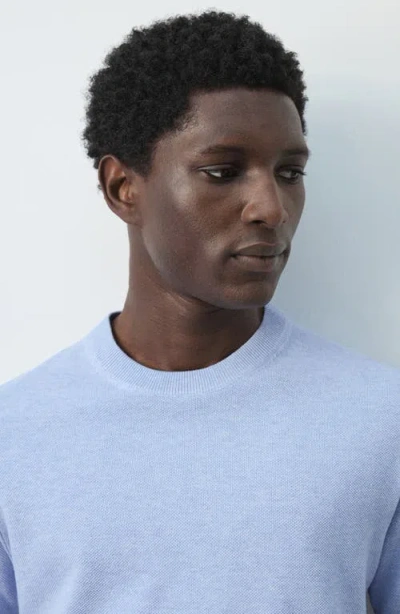 Mango Fine Knit T-shirt In Blue