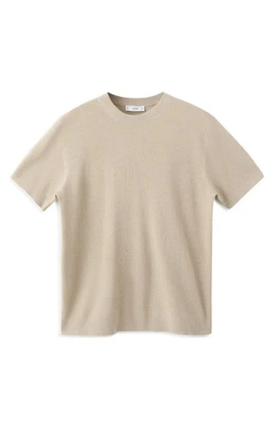 Mango Fine Knit T-shirt In White