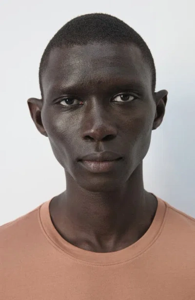 Mango Regular Fit Cotton T-shirt In Orange