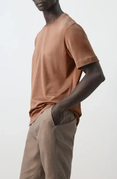 Mango Regular Fit Cotton T-shirt In Orange